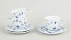 L'Art presents: Royal Copenhagen Blue Fluted Plain, set of three demitasse cups with matching saucers.