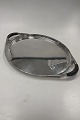 Danam Antik presents: Georg Jensen Sterling Silver Cosmos Oval Serving Tray No 251B with Wooden Handles