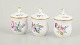 L'Art presents: Royal Copenhagen, Saxon Flower set of three lidded cream cups.