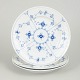L'Art presents: Royal Copenhagen Blue Fluted Plain, set of three salad plates.