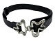Antik K presents: Georg Jensen silverSplash bracelet with black leather