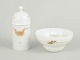 L'Art presents: Bjørn Wiinblad for Rosenthal, candlestick and tea holder with lid.