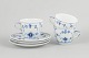 L'Art presents: Royal Copenhagen Blue Fluted Plain, set of three coffee cups with saucers.