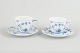 L'Art presents: Royal Copenhagen Blue Fluted Plain two coffee cups with saucers.