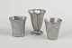 L'Art presents: Just Andersen, set of three small vases in pewter.