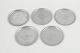 Just Andersen, set of five coasters in pewter.