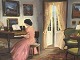 Moster Olga - Antik og Design presents: Woman at pianooil painting on canvas700kr