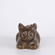 Osted Antik & Design presents: Knud Basse Cat Figure Vase in Brown Glazed Ceramic, Danish Design, 1960s