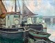 Pegasus – Kunst - Antik - Design presents: Knudsen, Peder Jacob Marius (1868 - 1944) Denmark: Fishing boats in ...