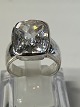 Antik Huset presents: Ladies Ring with Clear Stone in Sterling SilverSize 62