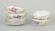 L'Art presents: Royal Copenhagen Saxon flower, set of four bouillon cups with saucers.