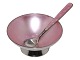 Antik K presents: Danish Sterling silverSmall salt jar and spoon with pink enamel