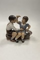 Dahl Jensen Figurine Girl and Boy with Ship No. 1214