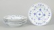 L'Art presents: Royal Copenhagen Blue Fluted Plain, set of five deep plates.