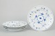 L'Art presents: Royal Copenhagen Blue Fluted Plain, set of four dinner plates.