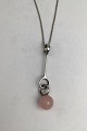 Danam Antik presents: Georg Jensen Sterling Silver Pendant No 473A Sphere (Rose Quartz) (Large)