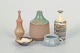 L'Art presents: Set of five miniature stoneware vases and bowls from Höganäs and Swedish studio ceramicists.