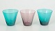 L'Art presents: Kaj Franck, “Kimara” model 2744, Nuutajärvi Notsjö, set of three small glasses.