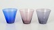 L'Art presents: Kaj Franck, “Kimara” model 2744, Nuutajärvi Notsjö, set of three small glasses.