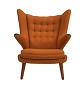 Lundin Antique presents: HJ Wegner. Bear easychair AP-19. Teak nails. New upholstered in Hallingsdal wool.