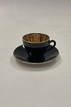 Danam Antik presents: Aluminia Confetti Black Sugar Bowl with Gold