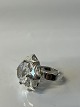 Antik Huset presents: Vintage ring with a large clear zircon silverSize 57 (One Size)