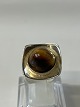 Antik Huset presents: Vintage Ring with Stone, Tiger Eye in Sterling SilverSize 55