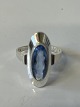 Antik Huset presents: Silver Ladies Ring with Blue StoneSize 57
