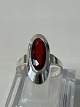 Antik Huset presents: Silver Ladies Ring with Red Stonestamped 835SSize 56