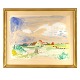 Aabenraa Antikvitetshandel presents: Jens Søndergaard, 1895-1957, water color. The landscape at Fjaltring ...