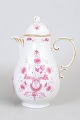 L'Art presents: Hollóháza, coffee pot with pink floral decoration.