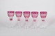 Set of five Bohemian wine glasses.