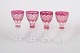 Set of four Bohemian wine glasses.