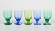 Monica Bratt for Reijmyre, set of five schnapps glasses.