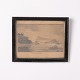 Osted Antik & Design presents: Drawing Depicting the Coast of St. Malo in Black Frame