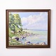 Osted Antik & Design presents: Oil Painting on Canvas Depicting a Coastal Landscape Signed 1989