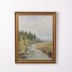 Osted Antik & Design presents: Landscape Painting on Canvas with Gilt Frame from the 1950s