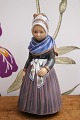 K&Co. presents: Dahl Jensen porcelain figurine of a Fan girl in oak dress.DJ-1165...
