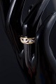 L'Art presents: 8 carat gold ring with three white stones.Danish goldsmith.