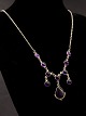Middelfart Antik presents: Sterling silver vintage necklace with amethysts