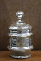 K&Co. presents: Rare 19th century lidded jar in Mercury Glass, decorated with hand-painted floral motif...