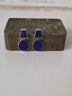 Karstens Antik presents: Pair of silver earrings with lapis