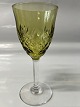 Antik Huset presents: Serges, moss green white wine glass.Val Saint Lambert GlassHeight: 15 cm.