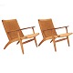 Aabenraa Antikvitetshandel presents: Pair of original and very nice patinated Hans J. Wegner CH25 lounge ...