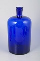 L'Art presents: Scandinavian art glass bottle in blue glass.