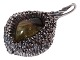 Antik K presents: Niels Østergaard Knudsen silverLarge Brutalist Pendant with Green Stone