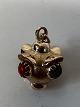 Antik Huset presents: Lamp with red and green stone Charms / Pendant in 14 caratHeight 20.54 mm
