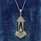 Antik Damgaard-Lauritsen presents: Art deco necklace of 18k gold and platinum set with diamonds and onyx