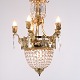 Osted Antik & Design presents: Antique French Crystal Chandelier in Gilt Bronze with Five Arms from 1890