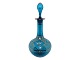 Antik K presents: Bohemian GlassDecanter in turquoise blue glass with decoration from around 1940-1950